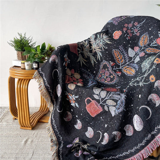 Botanische Maanfasen Gewoven Deken