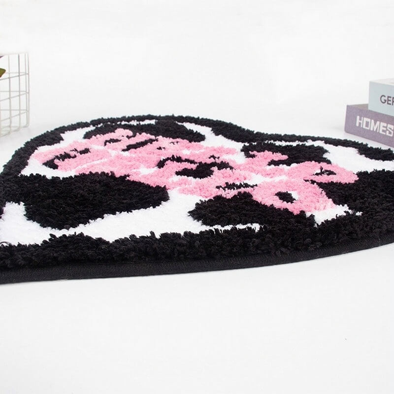 Hartvormig Accent Tapijt met Koeienprint