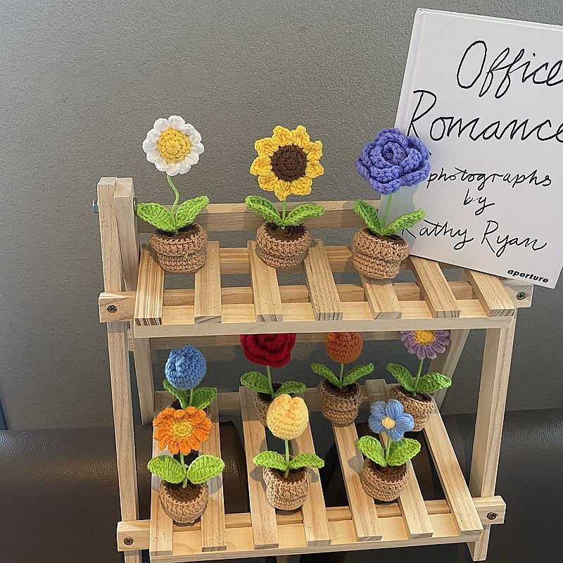 Gehaakte Mini Bloemen in Potjes