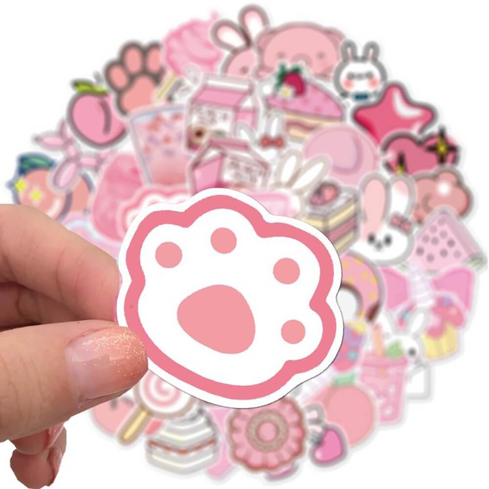 Schattig Pastel Roze Sticker Pack
