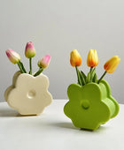 Pastel Bloemvormige Keramische Vaas