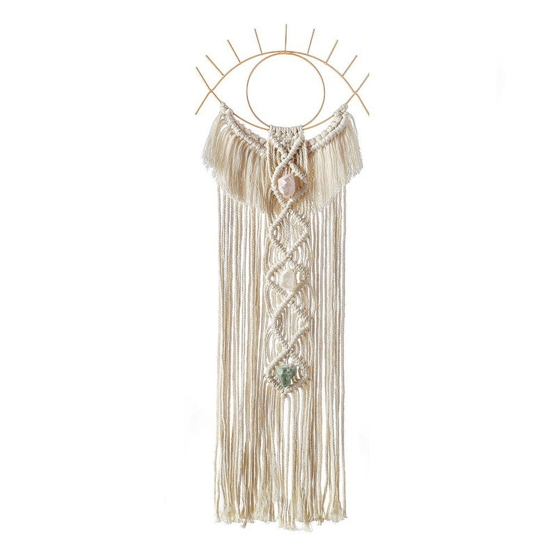 Oogvormige Macramé Wanddecoratie