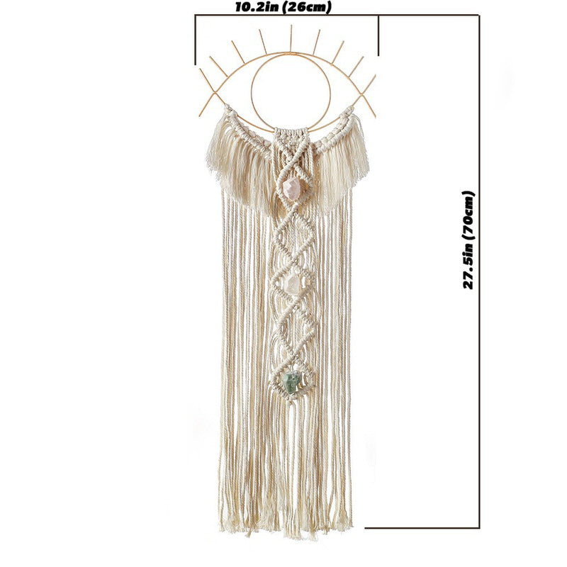 Oogvormige Macramé Wanddecoratie