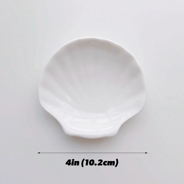 Witte Keramische Schelp Sieradenschaal