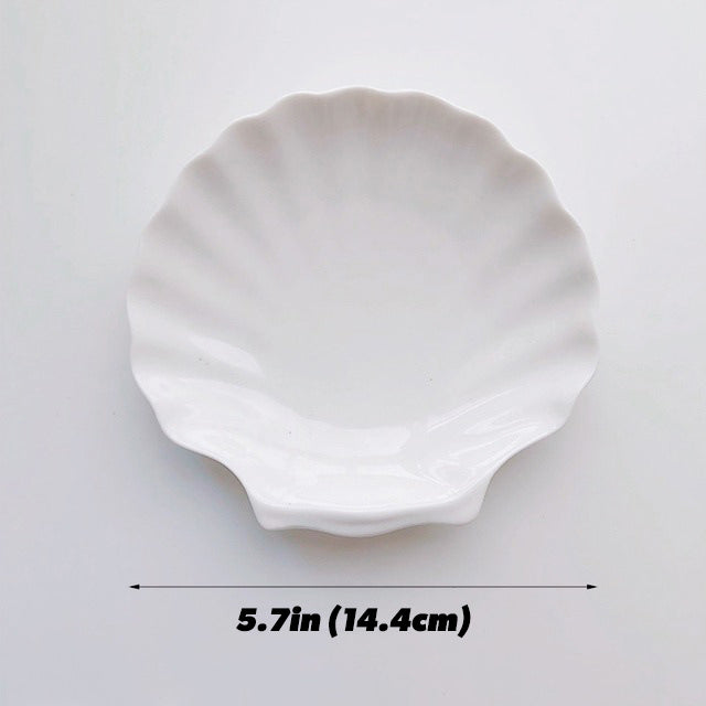 Witte Keramische Schelp Sieradenschaal
