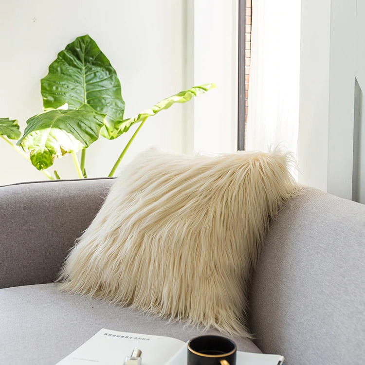 Dusty Faux Fur Kussenhoes