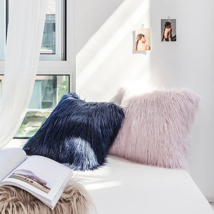 Dusty Faux Fur Kussenhoes