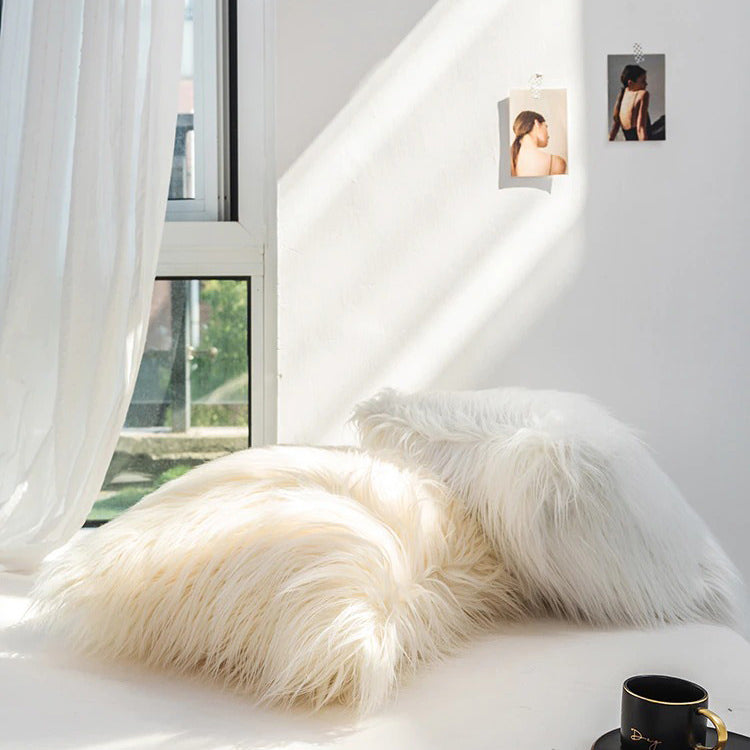 Dusty Faux Fur Kussenhoes