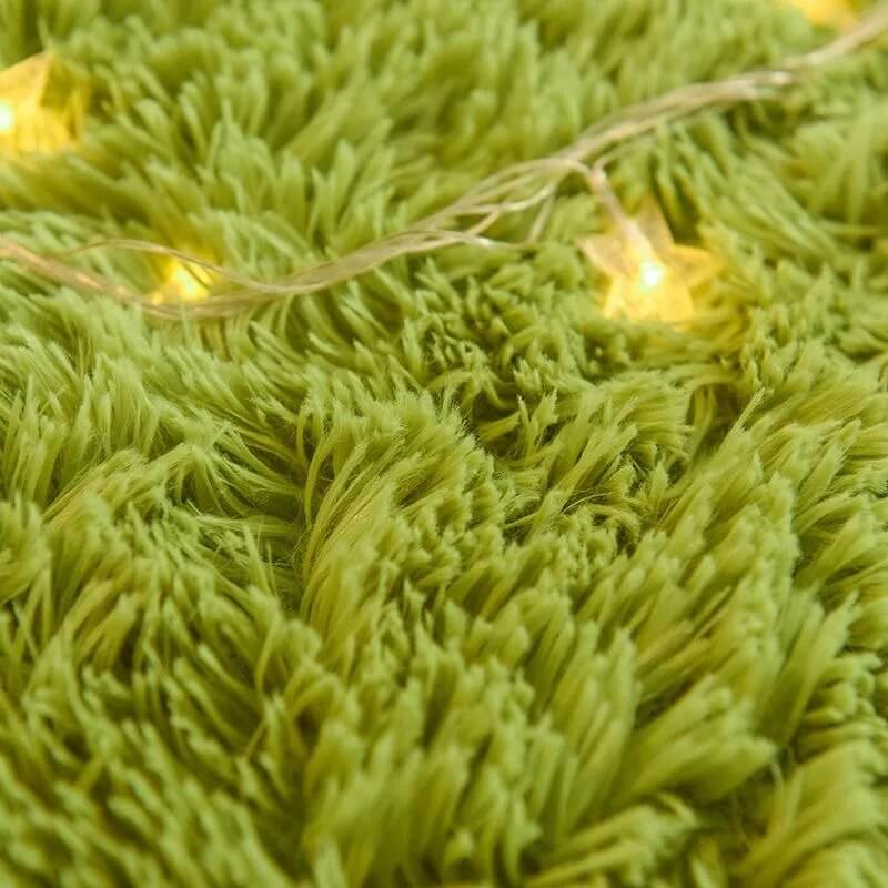 Fluffy Vloerkleed in Groene Grasstijl
