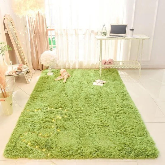 Fluffy Vloerkleed in Groene Grasstijl