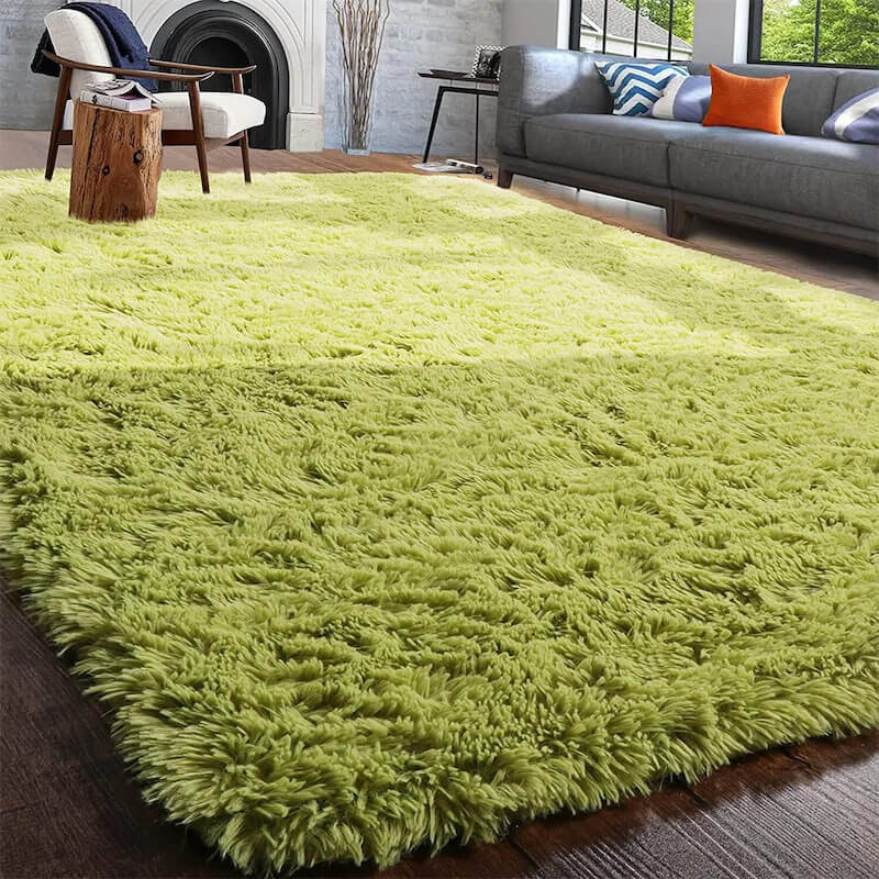 Fluffy Vloerkleed in Groene Grasstijl