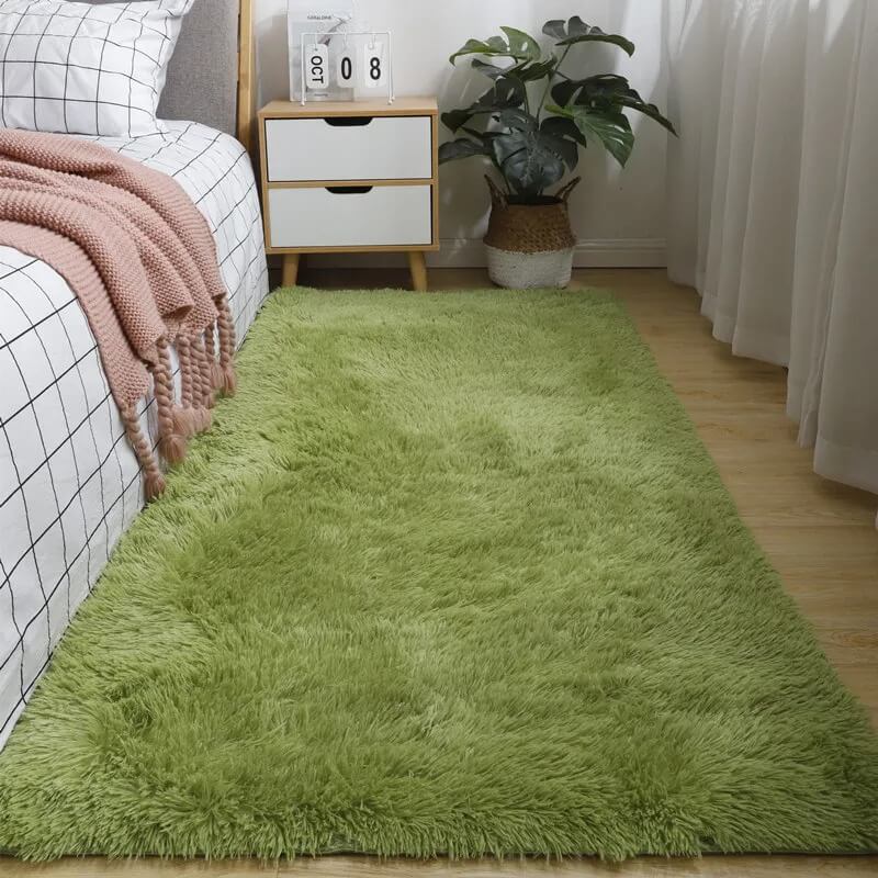 Fluffy Vloerkleed in Groene Grasstijl