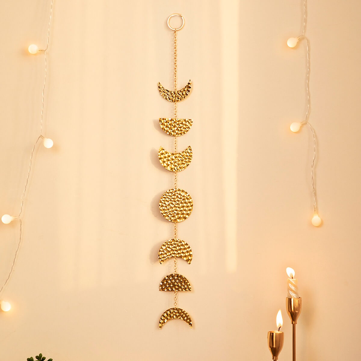 Gouden Verticale Maanfases Wanddecoratie