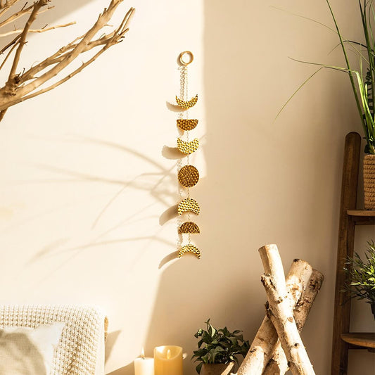 Gouden Verticale Maanfases Wanddecoratie