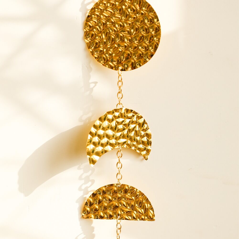 Gouden Verticale Maanfases Wanddecoratie