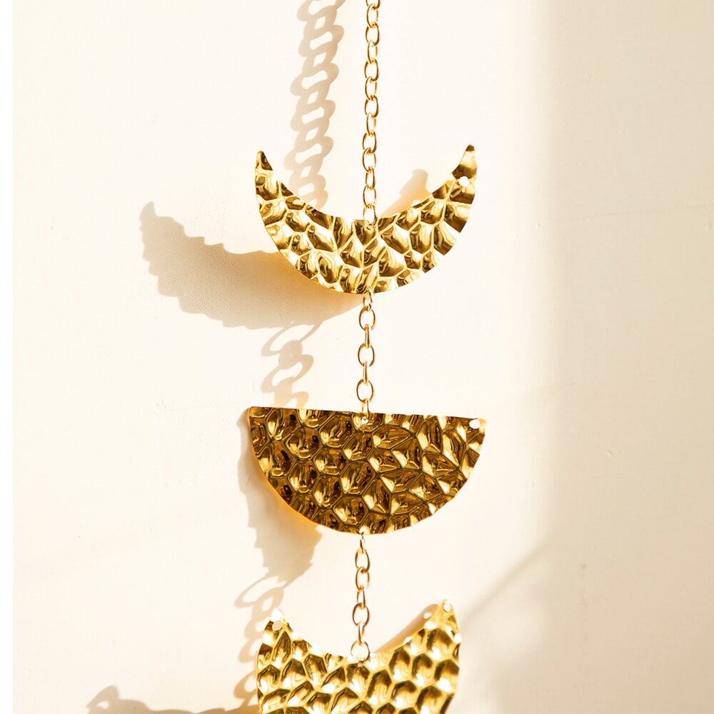 Gouden Verticale Maanfases Wanddecoratie
