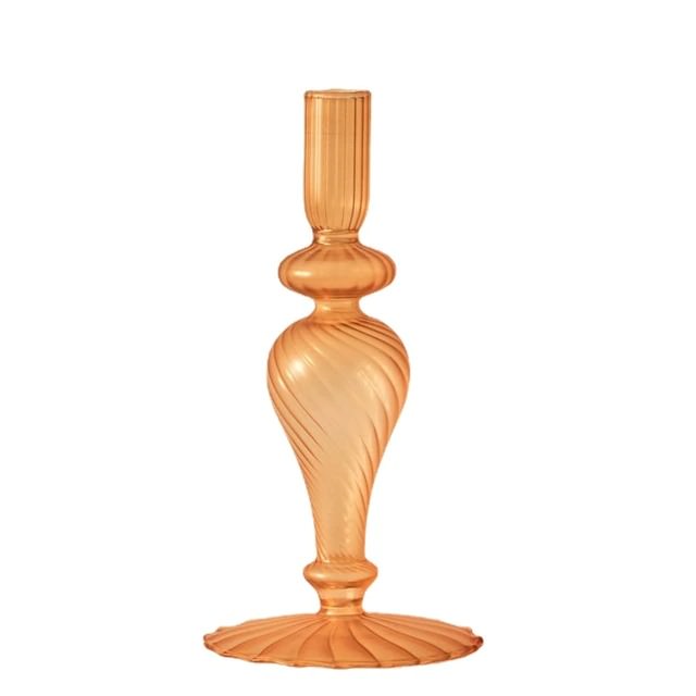 Franse Vintage Glazen Kaarsenhouder