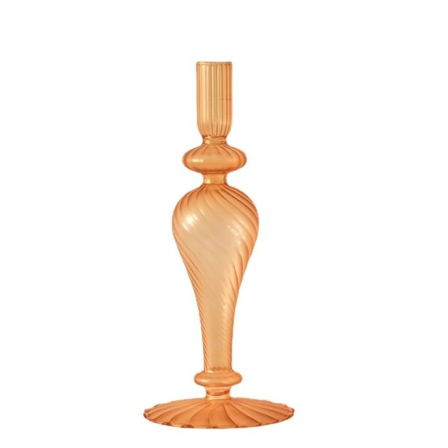 Franse Vintage Glazen Kaarsenhouder