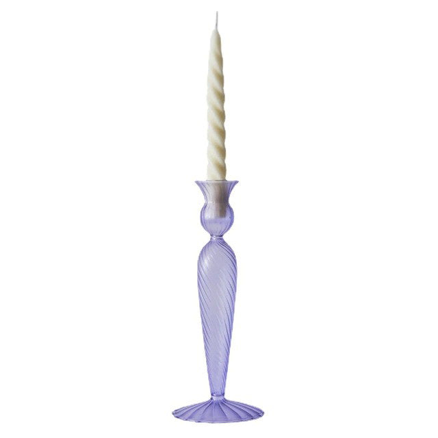 Franse Vintage Glazen Kaarsenhouder