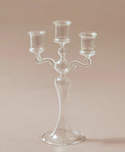 Franse Vintage Glazen Kaarsenhouder