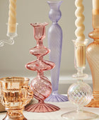Franse Vintage Glazen Kaarsenhouder