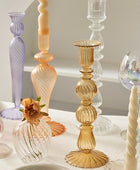 Franse Vintage Glazen Kaarsenhouder