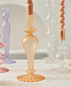 Franse Vintage Glazen Kaarsenhouder