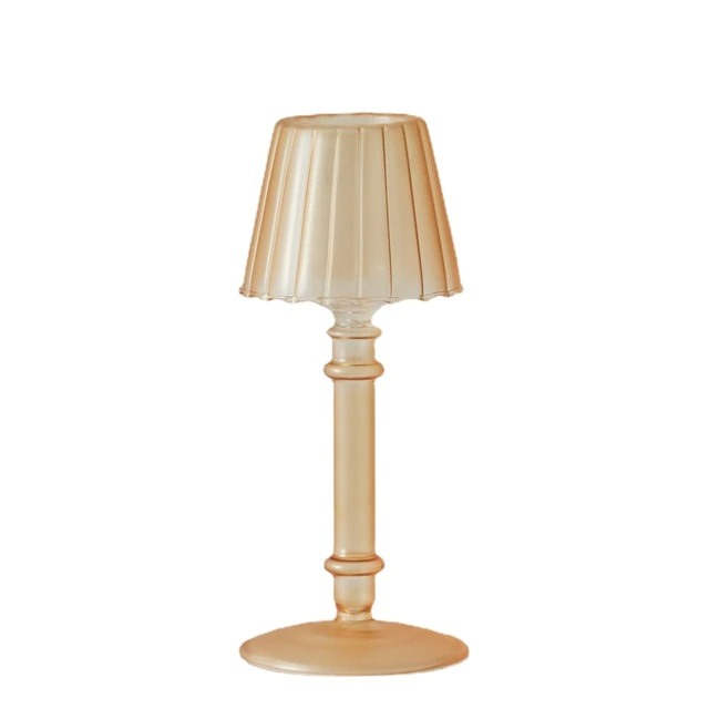Franse Vintage Glazen Kaarsenhouder