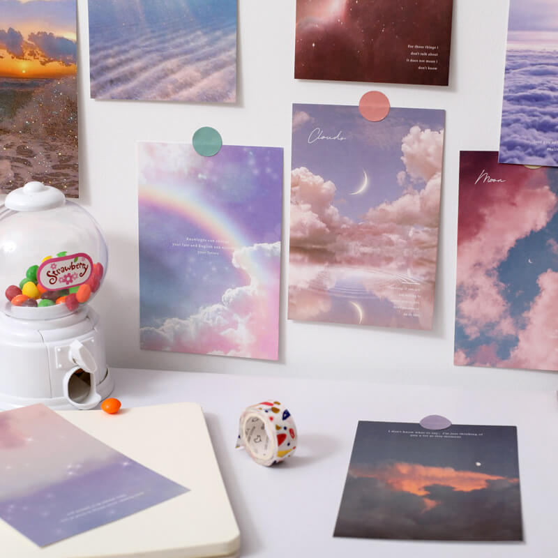Glitter Wolken Wandcollage Kaarten