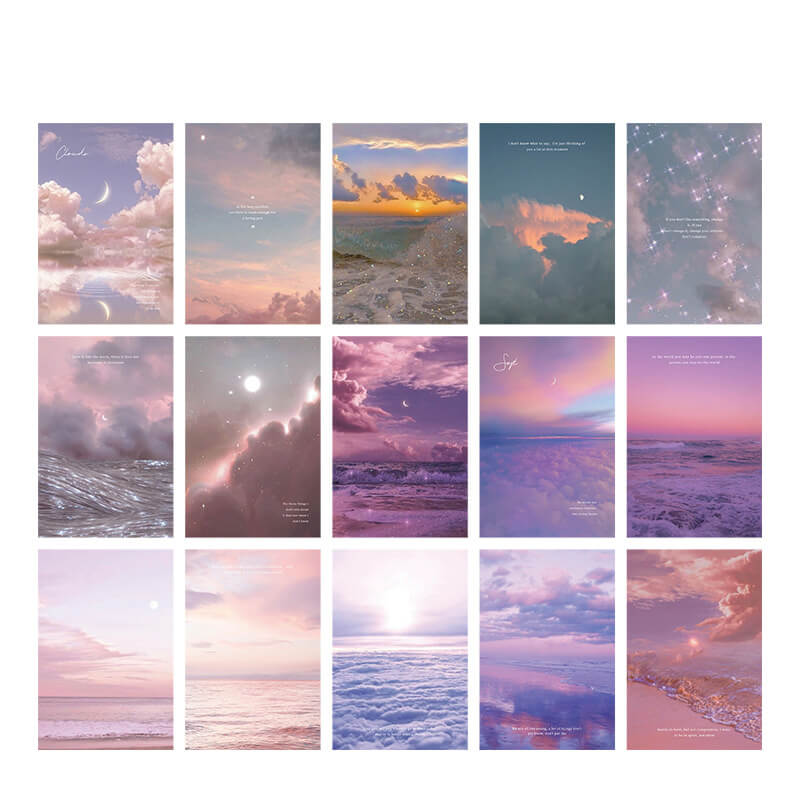 Glitter Wolken Wandcollage Kaarten