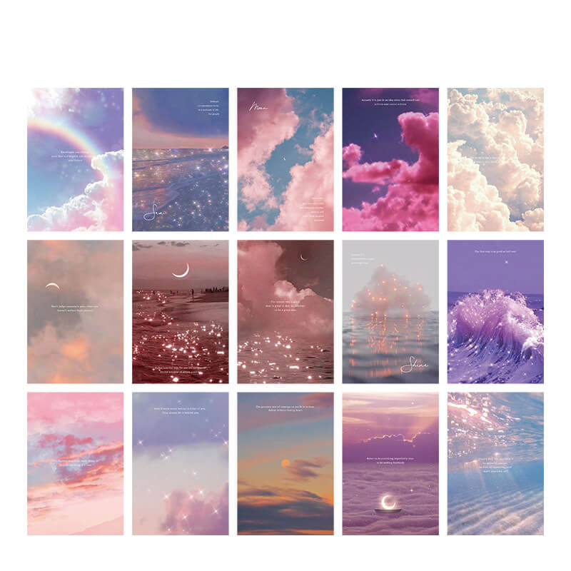 Glitter Wolken Wandcollage Kaarten