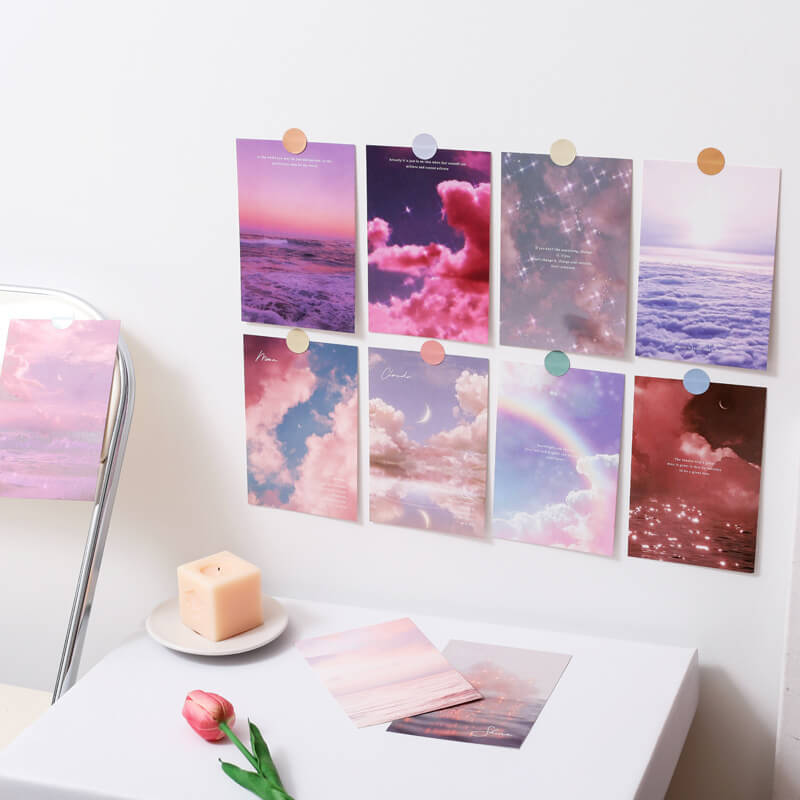 Glitter Wolken Wandcollage Kaarten
