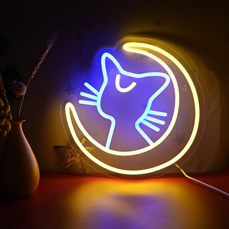 Kawaii Maan Kat Neonbord