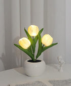 LED Nachtlampje in Mini Pot met Tulpen
