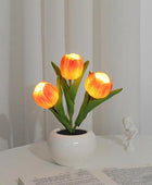 LED Nachtlampje in Mini Pot met Tulpen