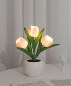LED Nachtlampje in Mini Pot met Tulpen