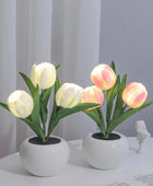 LED Nachtlampje in Mini Pot met Tulpen