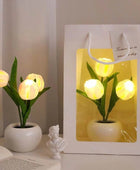 LED Nachtlampje in Mini Pot met Tulpen
