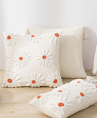 Lichtbeige Bloemen Kussenhoes