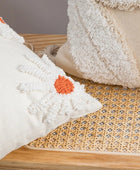 Lichtbeige Bloemen Kussenhoes