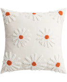 Lichtbeige Bloemen Kussenhoes