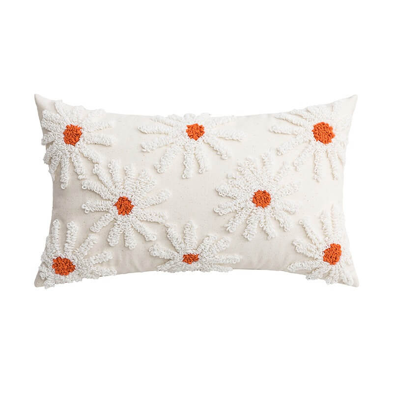 Lichtbeige Bloemen Kussenhoes