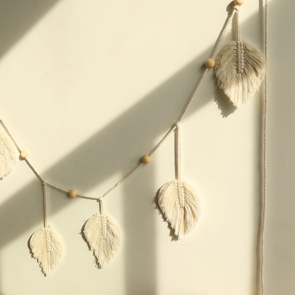 Macramé Blad Kwastjes Wanddecoratie