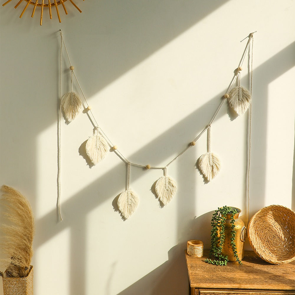 Macramé Blad Kwastjes Wanddecoratie