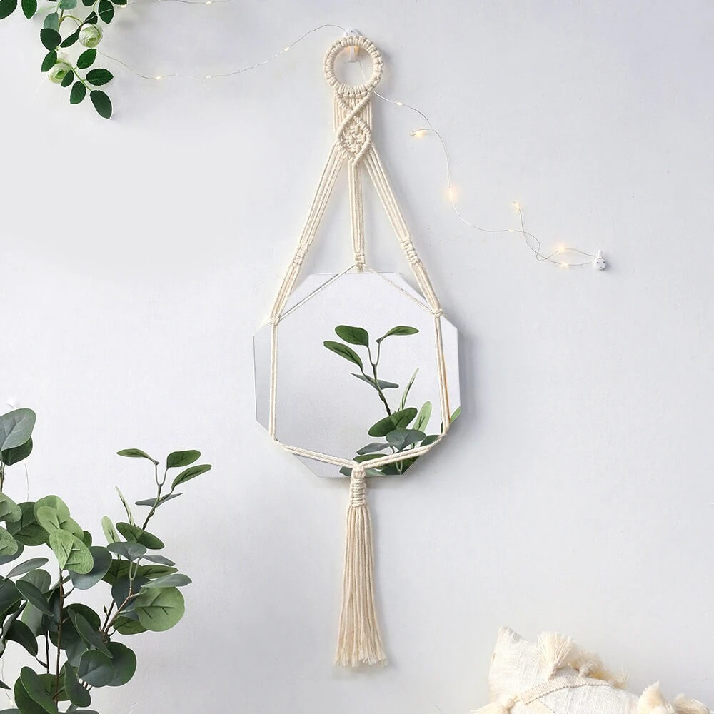 Macramé Wandhanger met Spiegel
