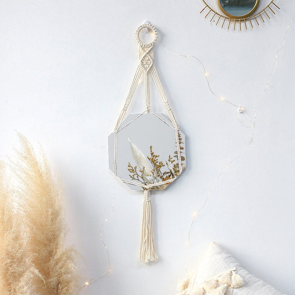 Macramé Wandhanger met Spiegel