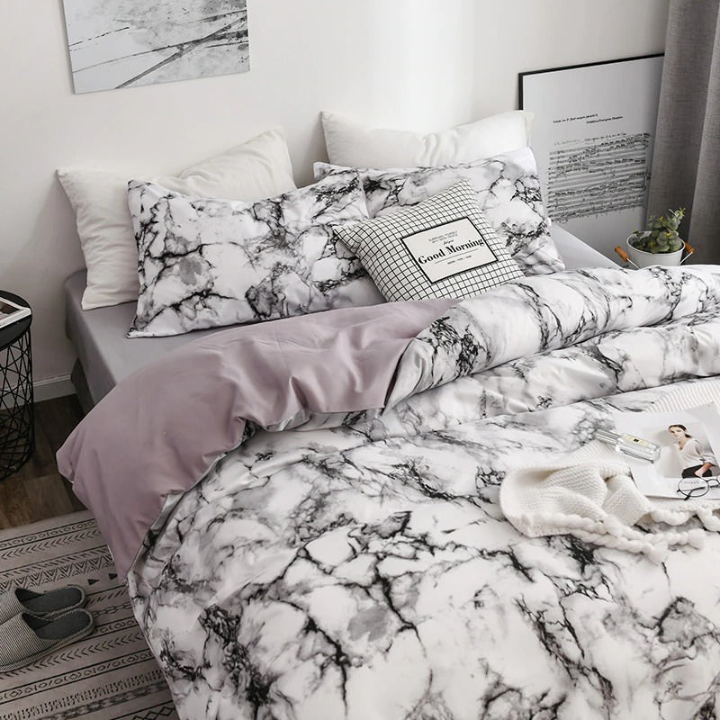 Marmerprint Beddengoedset