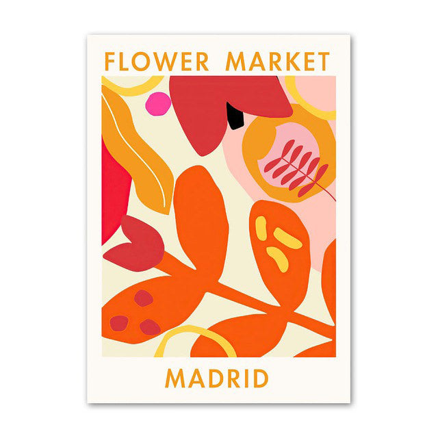 Moderne Flower Market Canvas Posters