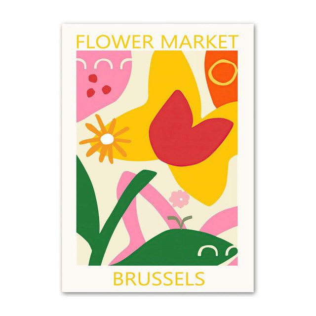 Moderne Flower Market Canvas Posters