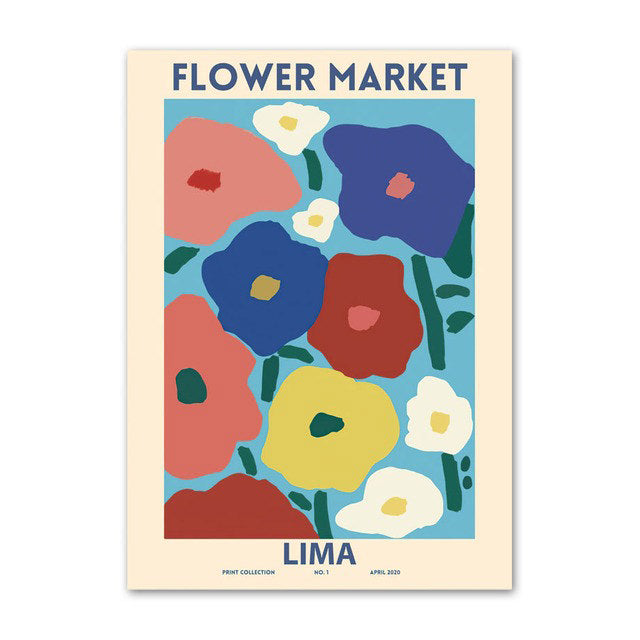 Moderne Flower Market Canvas Posters